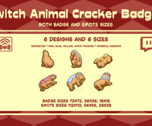 Animal Cracker Sub Badges and Emotes