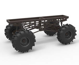 Chassis of Redneck Rave Mud truck 1:25