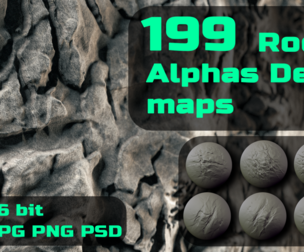 199 Rock Alphas Brush- 16Bit- Real World scanned