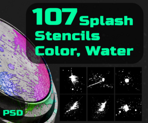 107 Splash Stencils ( Water and Color Paint)