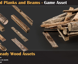 51 Wood Planks and Beams - Game Asset