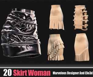 20 Skirt Women In Marvelous Designer And Clo3d