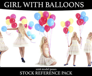 Girl with Balloons - Stock Model Reference Pack