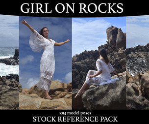 Girl on Rocks - Stock Model Reference Pack
