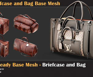 25 Briefcase and Bag Base Mesh ( Game Ready )