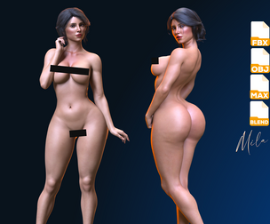 Realistic Sexy Girl Naked Rigged Model - Mila