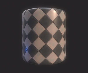 Stylized Checker Ceramic Floor Tile