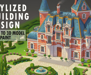 Stylized Building Design Photoshop and Blender