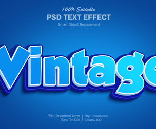 3D Vitange PSD fully editable text effect.