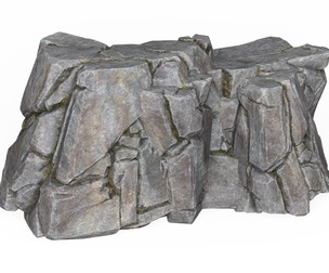 Realistic Low Poly Rock Cliff 06