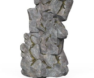 Realistic Low Poly Rock Cliff 08