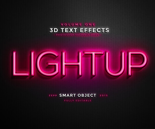 Light up PSD fully editable text effect.