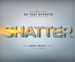 Shatter PSD fully editable text effect.
