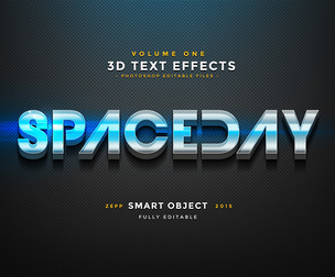 Space Day PSD fully editable text effect.