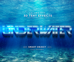 Under Water PSD fully editable text effect.