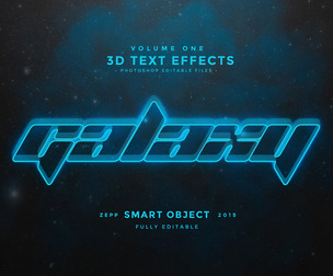 Galaxy PSD fully editable text effect.