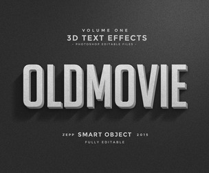 Oldmovie PSD fully editable text effect.