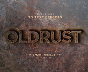 Oldrust PSD fully editable text effect.