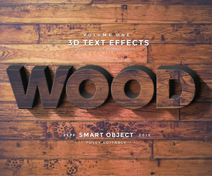 Wood PSD fully editable text effect.