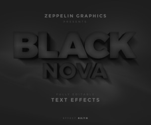 Black Nova PSD fully editable text effect.