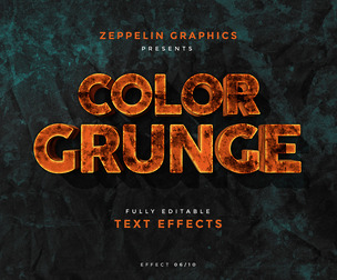 Color Grunge PSD fully editable text effect.