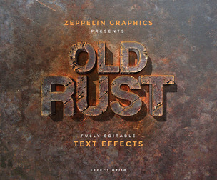 Old Rust PSD fully editable text effect.