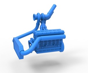 Engine of Uphill Sand Racing Dragster V2 1:25
