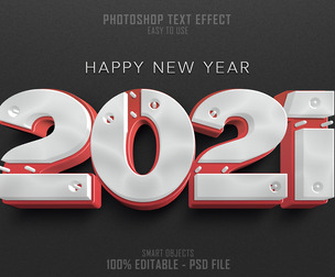 3D 2021 PSD fully editable text effect.