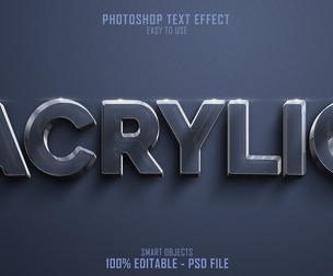 3D Acrylic PSD fully editable text effect.