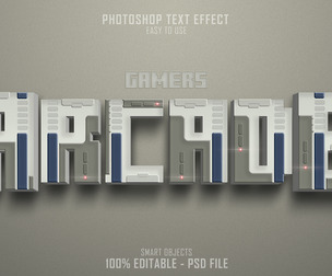3D Arcade PSD fully editable text effect.