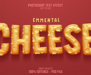 3D Cheese PSD fully editable text effect.