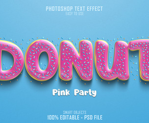 3D Donut PSD fully editable text effect.