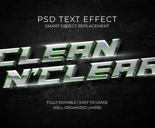 Clean Nclear PSD fully editable text effect.