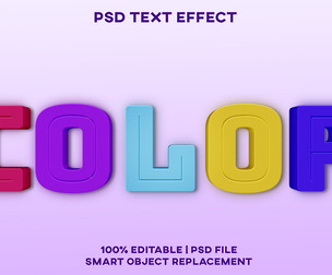 Color PSD fully editable text effect.