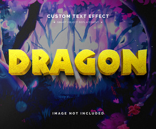 Dragon PSD fully editable text effect.