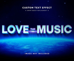 Love The Music PSD fully editable text effect.