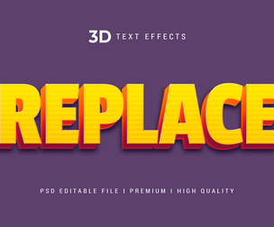 Replace PSD fully editable text effect.