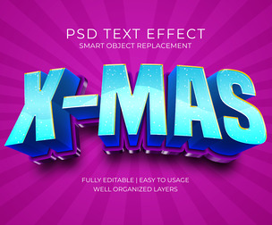 X-mas PSD fully editable text effect.