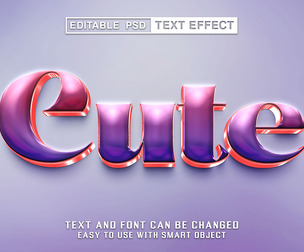 3D Cute PSD fully editable text effect.
