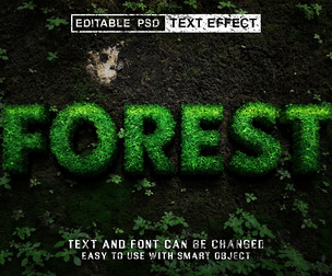 3D Forest PSD fully editable text effect.