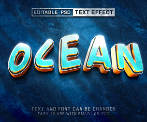 3D Ocean PSD fully editable text effect.