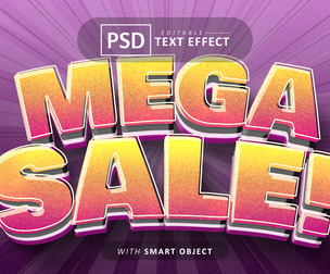 Mega Sale ca PSD fully editable text effect.rtoon