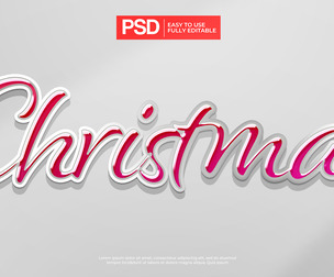 Christmas PSD fully editable text effect.