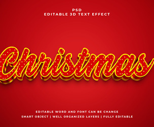 Christmas PSD fully editable text effect.
