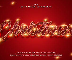 Chrismas PSD fully editable text effect.
