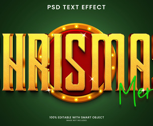 Christmas PSD fully editable text effect.