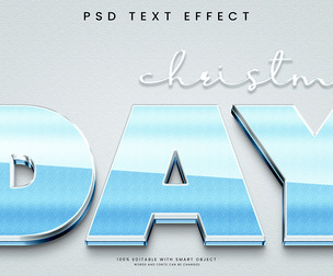 Chrismas day PSD fully editable text effect.