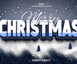 Merry Chrismas PSD fully editable text effect.