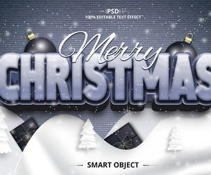 Merry Christmas PSD fully editable text effect.
