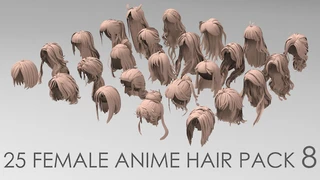 25 female anime hair pack 8 cover
